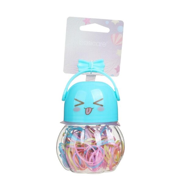 Basicare Elastic Hair Bands Pastel 130 Pack Medium Size Strong Hold Styling