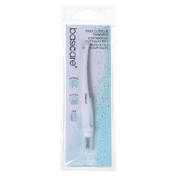 Basicare Multi Functional Cuticle Trimmer 3 in 1 Trimmer Pusher and File