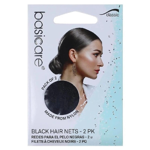 Basicare Invisible Hair Net Black Two Pack