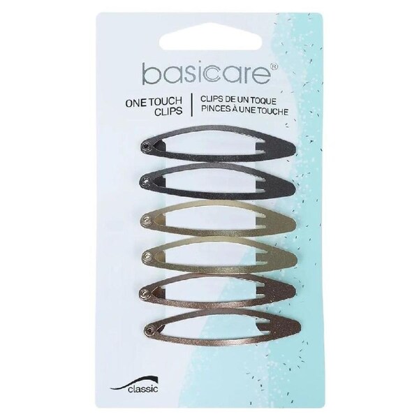 Basicare Snap Hair Clip Pack of 6 Secure Hold Versatile Hair Accessories