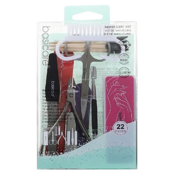 Basicare Professional 22 Piece Manicure Set Nail Care Grooming Kit
