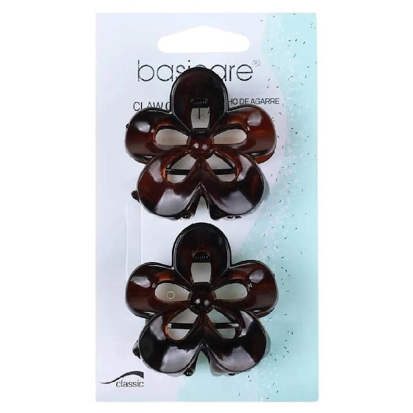 Basicare Flower Hair Clips Pack of 2 Stylish Durable Claw Hair Accessories