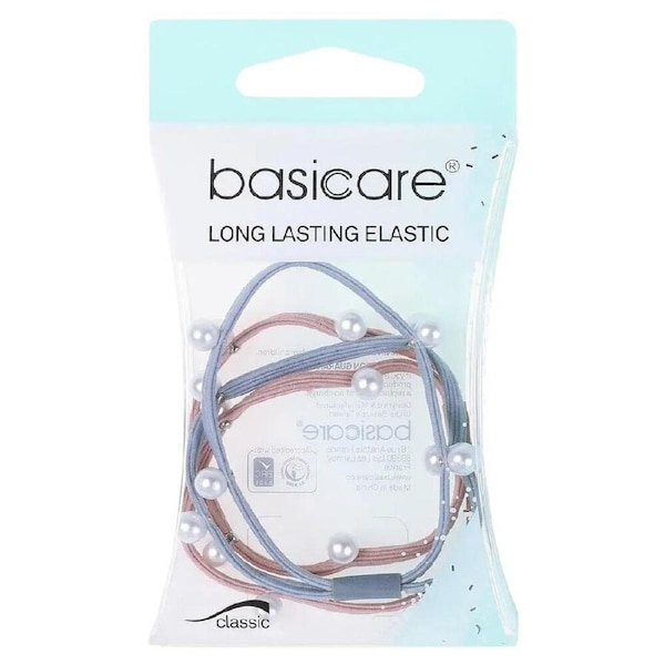 Basicare Long Lasting Elastic Hair Bands With Beads Pack of 2 Durable