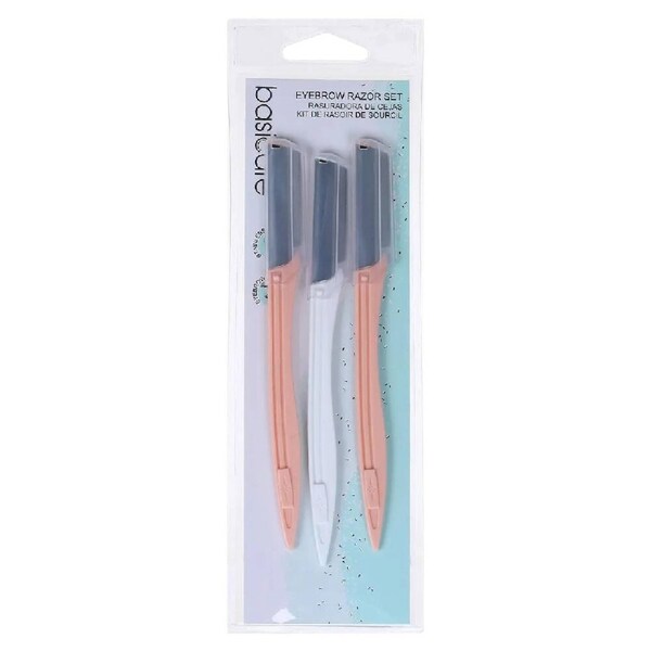 Basicare Eyebrow Razor Precision Grooming 3 Pack for Smooth Brow Shaping