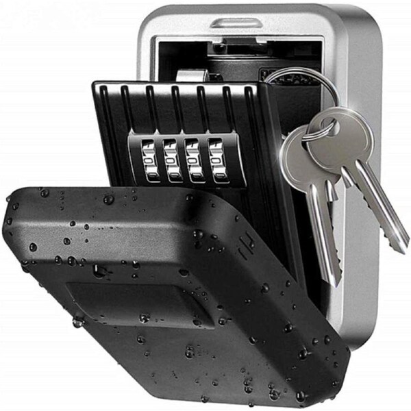 Wall Mounted Key Safe Box Mini Storage with 4Digit Combination waterproof cover