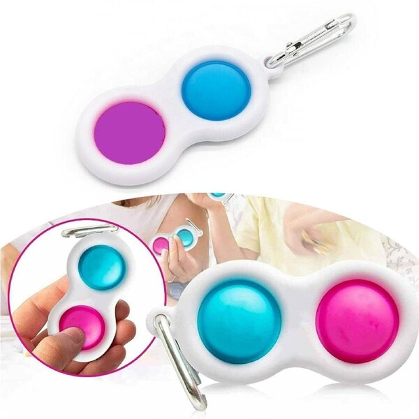 5xSimple Dimple Pop It Bubble Sensory Fidget Toy Stress Relief Key Chain Baby