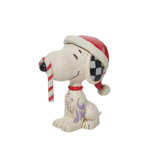 Peanuts by Jim Shore - Snoopy Glitter Christmas Candy Cane Mini Figurine 7cm