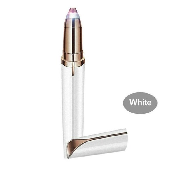 Electric Eyebrow Trimmer Finishing Touch Flawless Brows Hair Remover LED Light WHITE