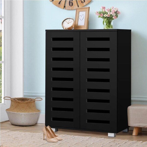 ALFORDSON Shoe Cabinet 21 pairs Storage Rack Black