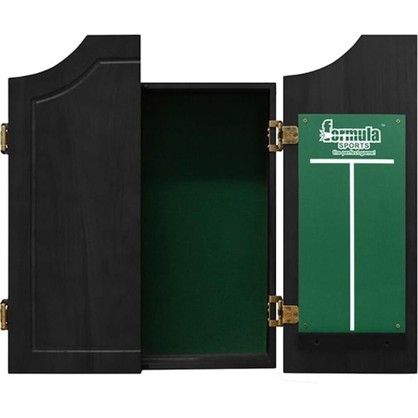 Formula Sports 65cm Solid Wood Cabinet Storage w/ Mounted Dart Holders Black