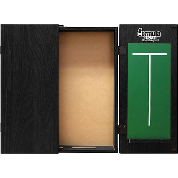 Formula Sports Plain MDF 58cm Dartboard Cabinet Storage w/ Chalkboard Black