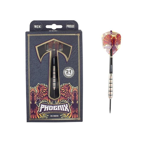 TEX Phoenix 90% Tungsten Throw Darts 21g Barrel/Shaft w/TEX Grip Sporting Game