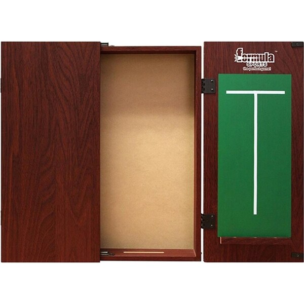 Formula Sports Plain MDF 58cm Dartboard Cabinet Storage w/ Chalkboard Mahogany