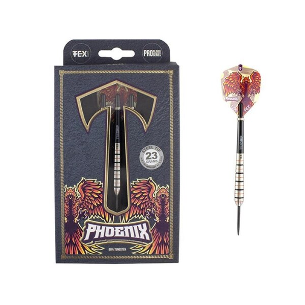 TEX Phoenix 90% Tungsten Throw Darts 23g Barrel/Shaft w/TEX Grip Sporting Game