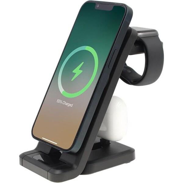 3 in 1 Foldable Magnetic Wireless Charger for iPhone 14 13 12 Max Airpods iWatch