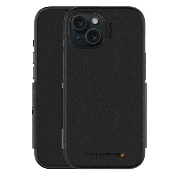 EFM Monaco Wallet Armour with D3O Case (Suits iPhone 15) - Black / Space Grey