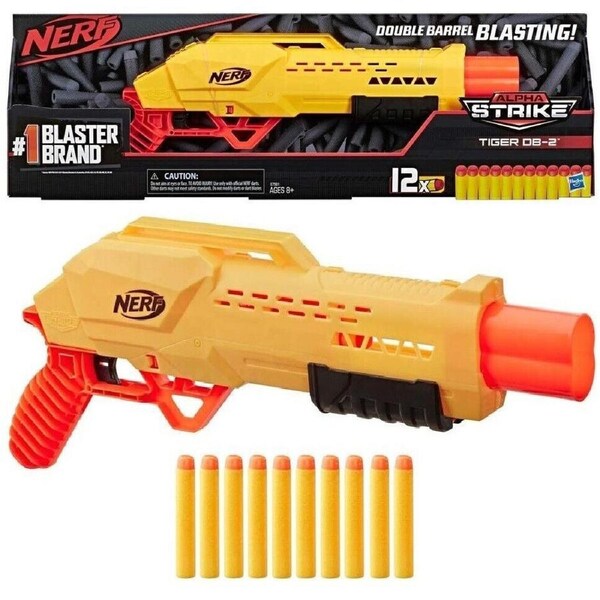 Nerf Alpha Strike Tiger DB-2 Elite Double Barrel Blaster Ages 8+ New Toy Gun Fun