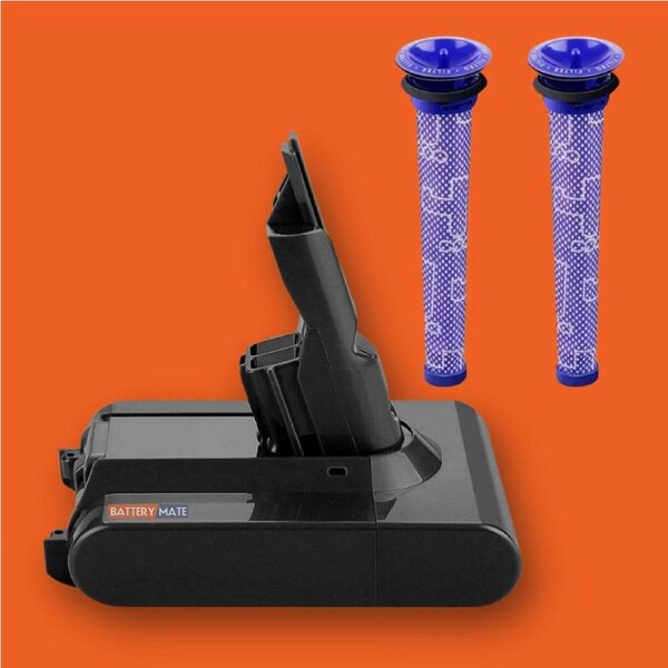 Tavice V7 Battery Compatible with All Dyson V7 & SV11 Vacuums + 2 Pre FILTERS - Works with Dyson V7 Animal Motorhead Pro Origin Total Clean Trigger