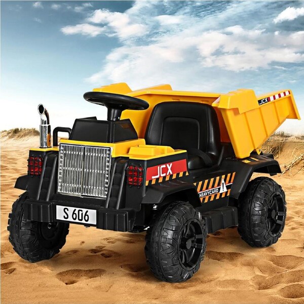 Rigo Kids Ride On Car Dumptruck 12V Electric Bulldozer Toys Cars Battery Yellow