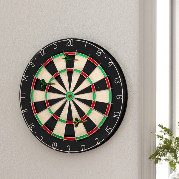 18" Dartboard Dart Board with Steel Darts Competition Party Game