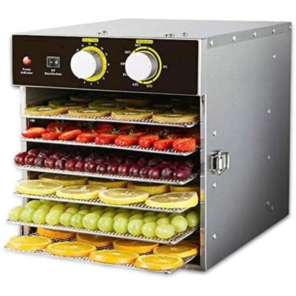 Commercial 6 Tray Food Dehydrator in Stainless Steel