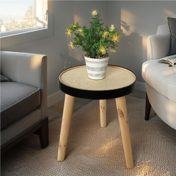 Round 34cm Wooden 3-Legged Stool/Side Table