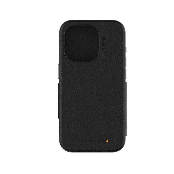 EFM Monaco Wallet Case w/ D3O 5G Signal For iPhone 15 Pro Max Black/Space Grey