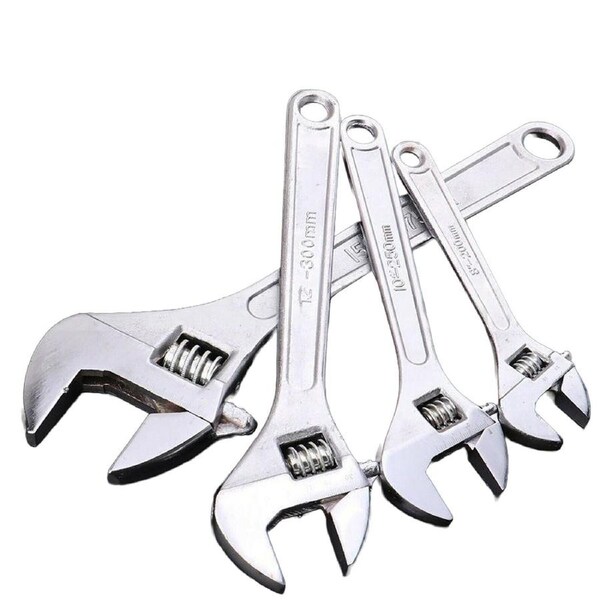 Adjustable Wrench Set Shifter Spanner Wide Open Jaw Forged Steel - 4pcs