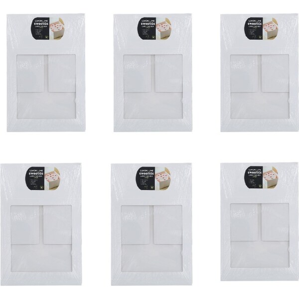 6x 3PK Lemon & Lime Sweeties 35x15cm Large Cake Box Storage Container w/ Lid WHT