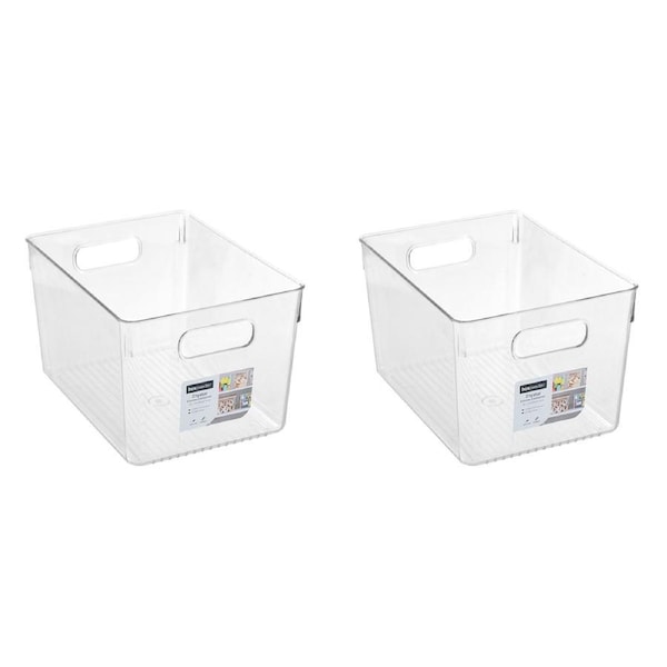 2x Boxsweden Crystal 15L/33x25cm Encore Container Home Storage Organiser Clear