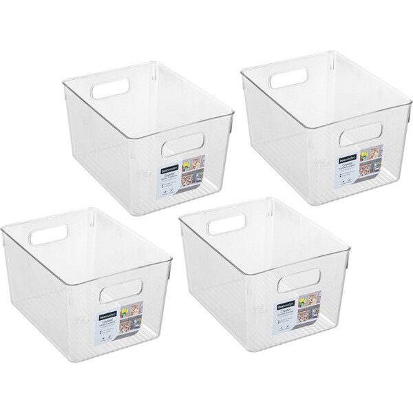 4x Boxsweden Crystal 10L/28.5x22cm Encore Container Home Storage Organiser Clear