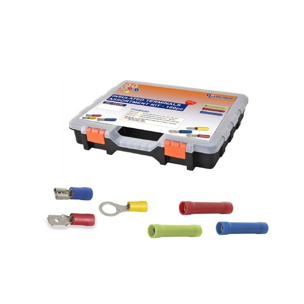 Blue Bar Red, Blue & Yellow Insulated Terminals Assortment Kit 180pc