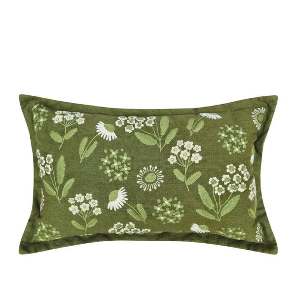 J.Elliot Home Posy 35x55cm Cushion Pillow Rectangle Lounge Decor Olive Multi