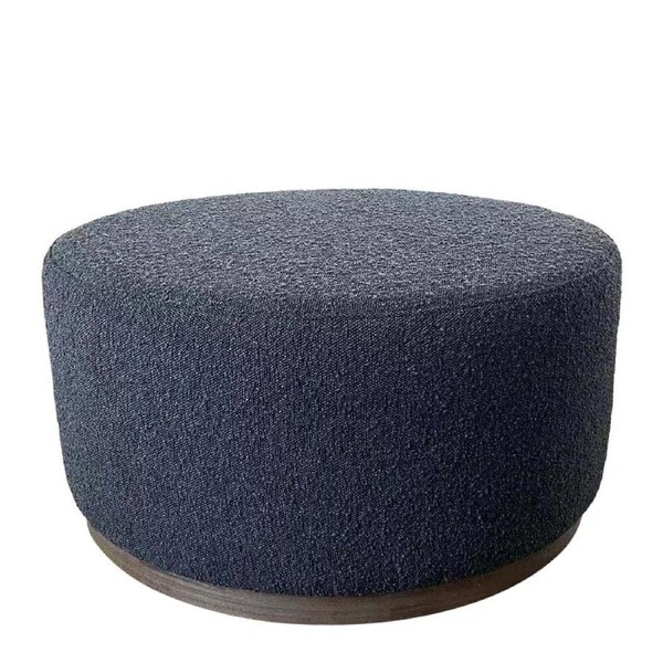 J.Elliot Home Senora Round 80x41cm Ottoman Chair Stool Seat Footrest Charcoal