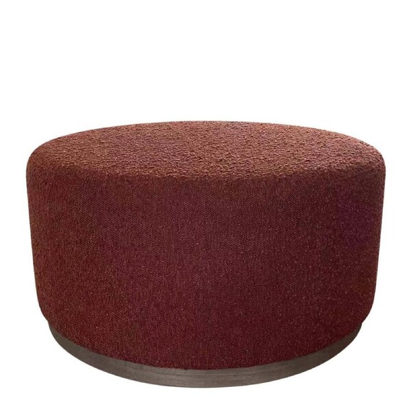 J.Elliot Home Senora Round 80x41cm Ottoman Chair Foot Stool Seat Footrest Rust