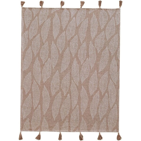J.Elliot Home Kye 130x160cm Cotton Throw Blanket Bedding Decor Warm Taupe/Cream