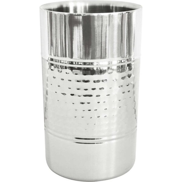 J.Elliot Home Alfie 12x18cm Wine Bottle Cooler Stainless Steel Hammered Chrome