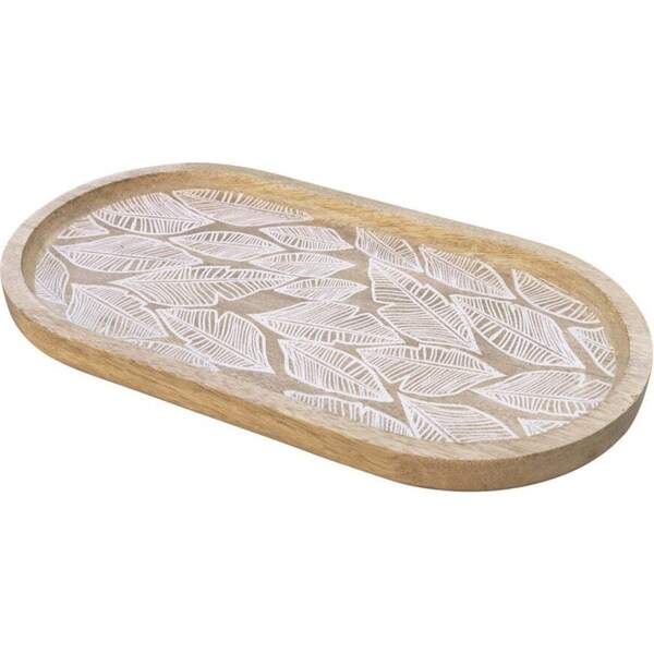 J.Elliot Home Maya 30x16cm Oval Serving Food Tray Platter Mango Wood Natural