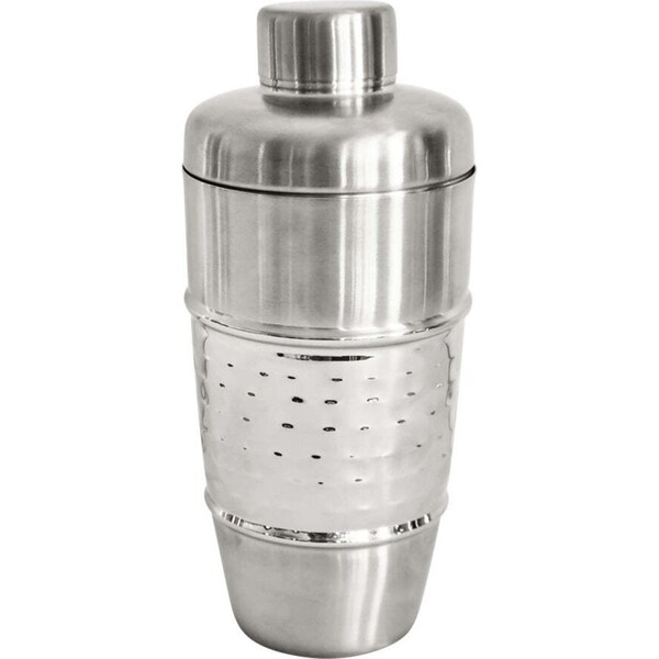 J.Elliot Home Alfie 500ml Stainless Steel Cocktail Shaker Mixer Hammered Chrome