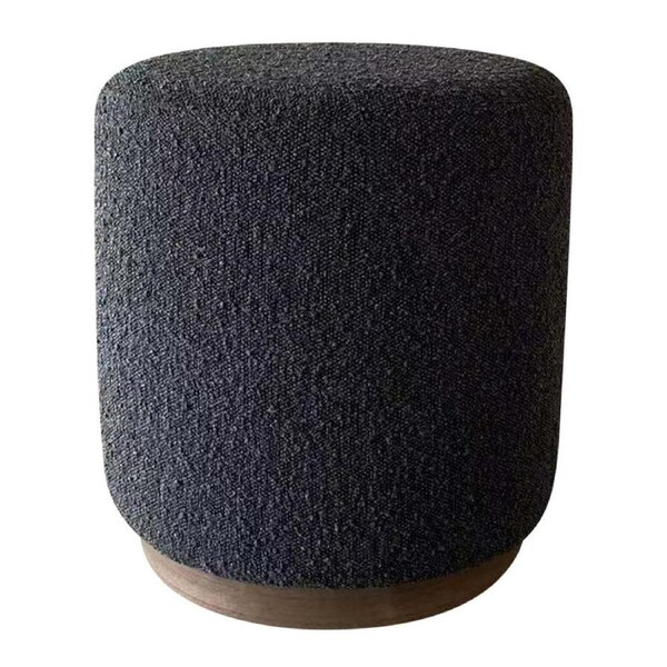 J.Elliot Home Senora 41x44cm Round Ottoman Stool Footrest Lounge Seat Charcoal