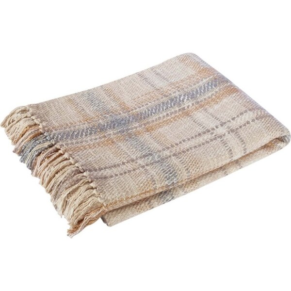 J.Elliot Home Rhiannon 130x160cm Cotton Throw Blanket Decor Grey Beige Multi