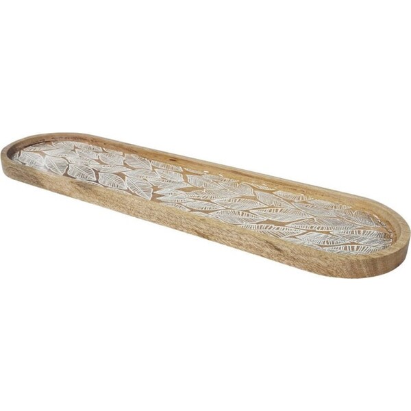 J.Elliot Home Maya 60x16cm Long Serving Tray Food Platter Mango Wood Natural