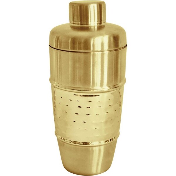 J.Elliot Home Alfie 500ml Stainless Steel Cocktail Shaker Mixer Hammered Gold