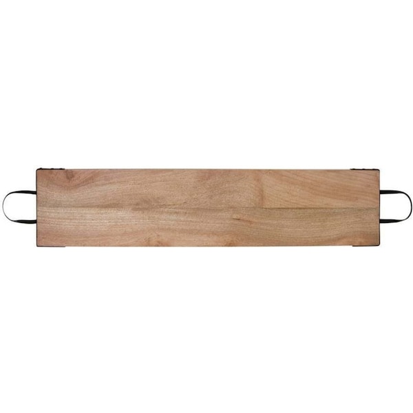 J.Elliot Home Oliver 110cm Long Wood Serving Tray Board w/ Metal Handles Natural