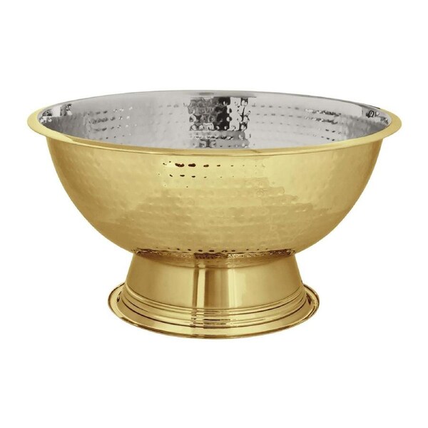 J.Elliot Home Alfie 40cm Stainless Steel Champagne Bowl Storage Hammered Gold