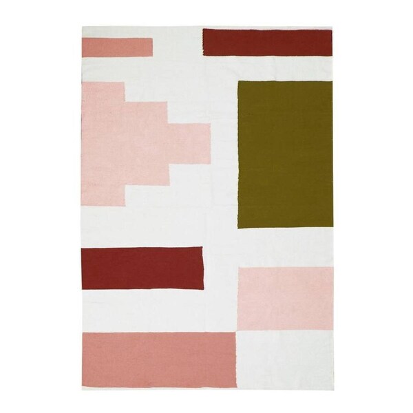 J.Elliot Home Rylie 160x230cm Door Floor Area Rug Cotton Rectangle Pink Multi