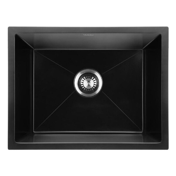 Welba Kitchen Sink 55x45cm Granite Stone Sink Laundry Basin Single Bowl Black