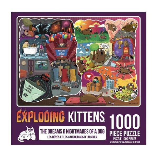 1000pc Exploding Kittens Puzzle The Dreams & Nightmares of a Dog Kids Fun Toy