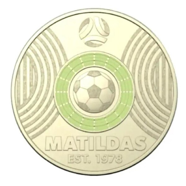 $2 2023 Matildas - Light Green 1978 Lightly Circulated Coloured AUS TWO DOLLAR Coin