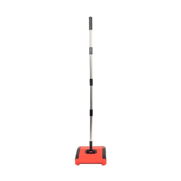Sweep Carpet & Floor Manual Light Sweeper Dual Rotating Brushes